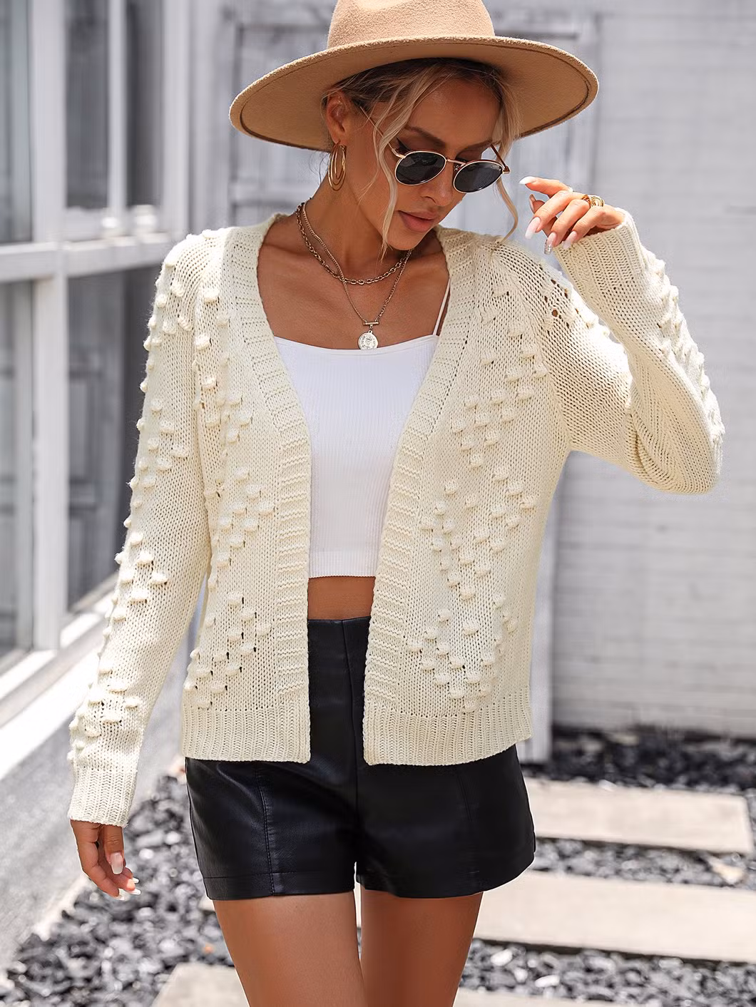 Ladies Knitted Cardigan Sweater Women Fashion Knitting Jacket