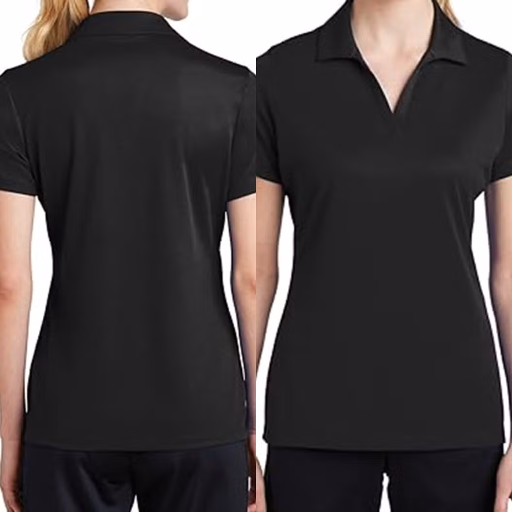 Hot Sale V-Neck Short Polo T-Shirt Sleeve Women′s Summer Polo Neck T-Shirt Custom Printed Cotton Women′s Polo