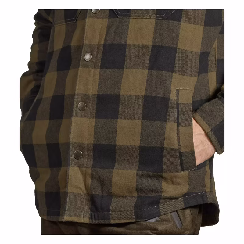 Custom Printing Logo Plaid Long Sleeve Cotton Button up Casual Tactical Men Flannel Shirt Blouse