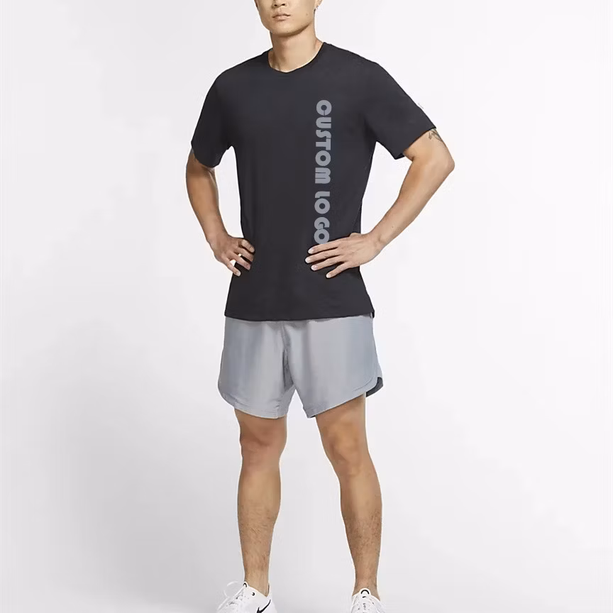 Mens Clothing Crew Neck High Quality T Shirts Custom Black Printed T-Shirts Wholesale Round Neck Short Sleeves T Shirts Made in China