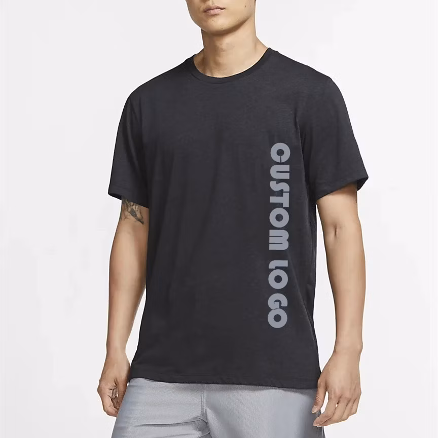 Mens Clothing Crew Neck High Quality T Shirts Custom Black Printed T-Shirts Wholesale Round Neck Short Sleeves T Shirts Made in China