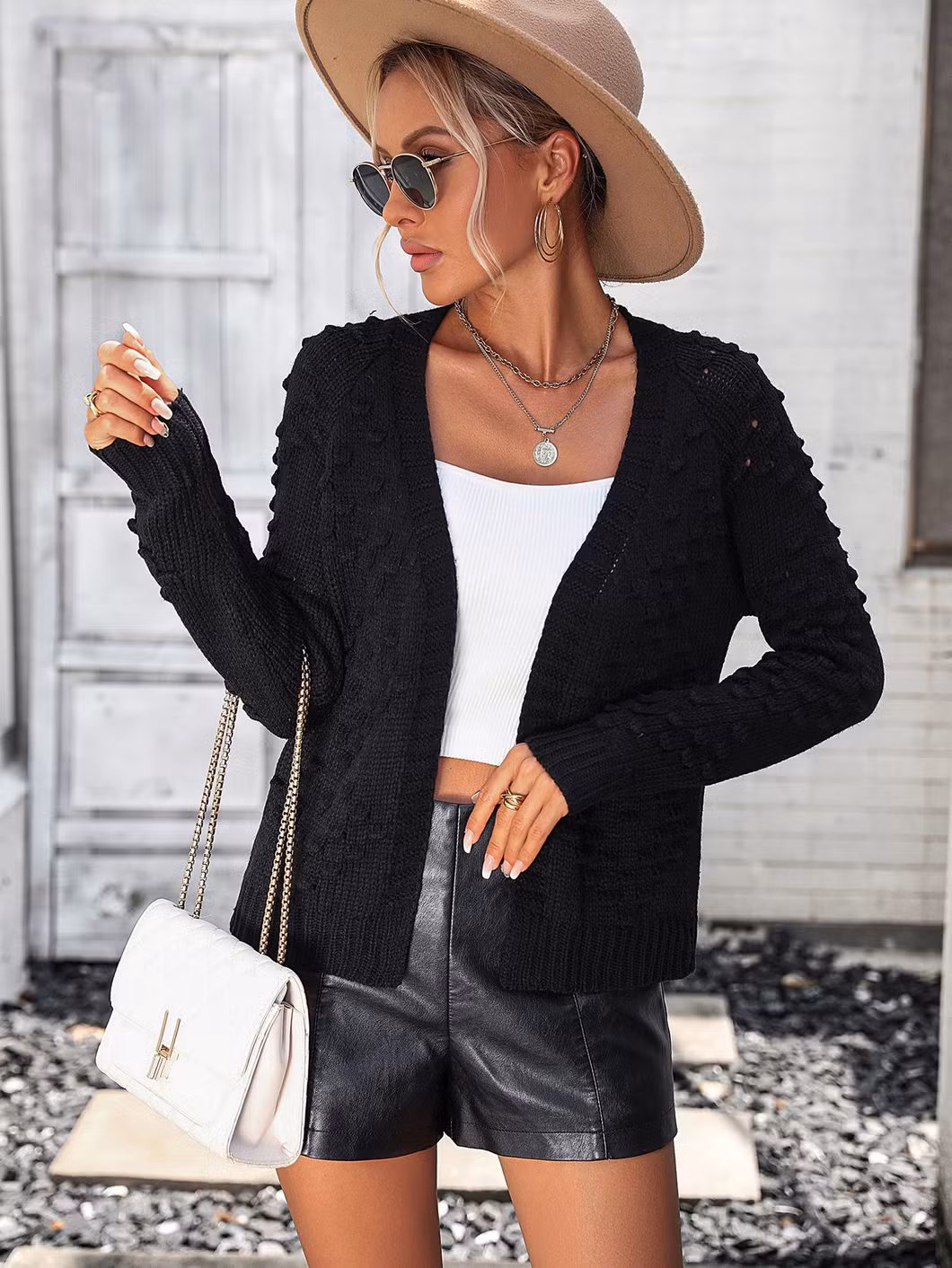 Ladies Knitted Cardigan Sweater Women Fashion Knitting Jacket