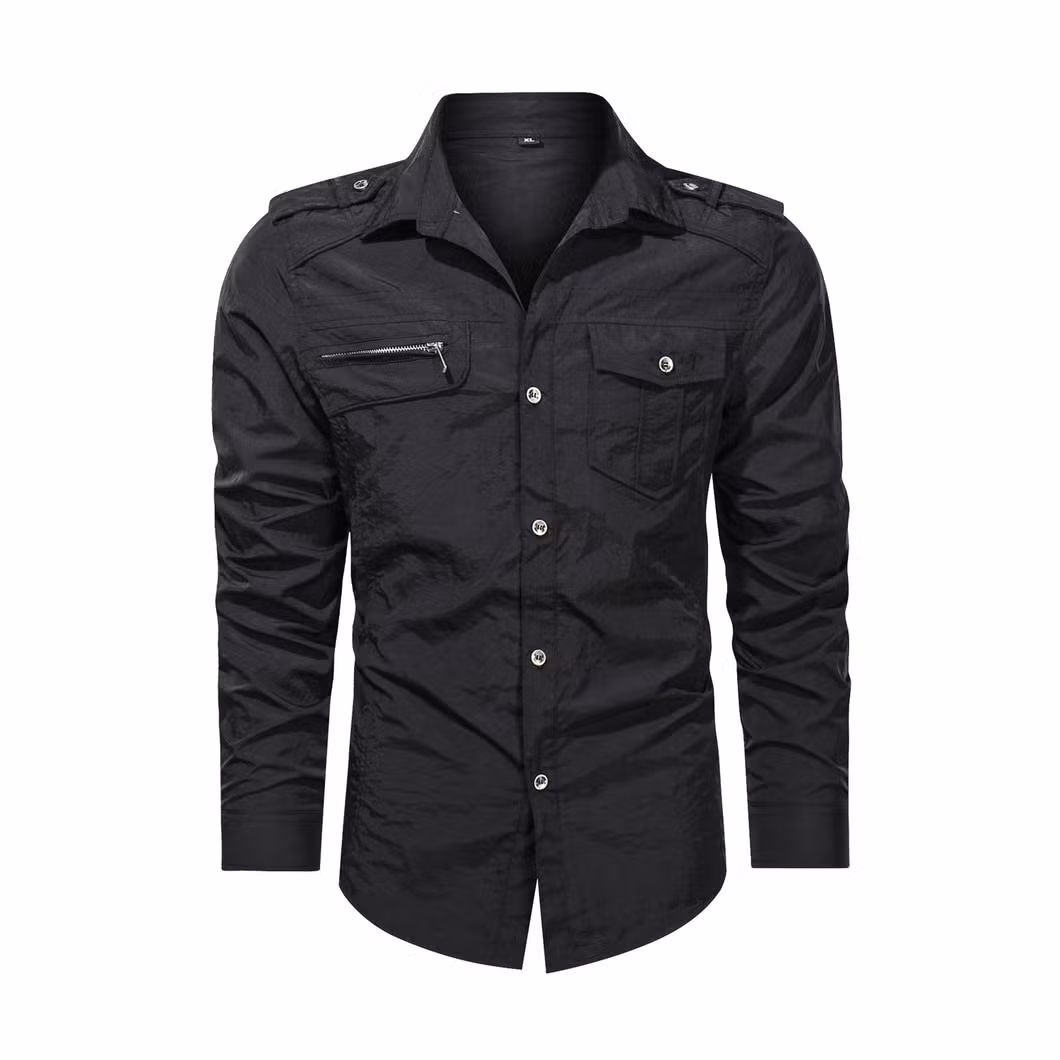 Asiapo China Factory Men′s Active Durable Classic Regular Style Outdoor Long Sleeves Shirt