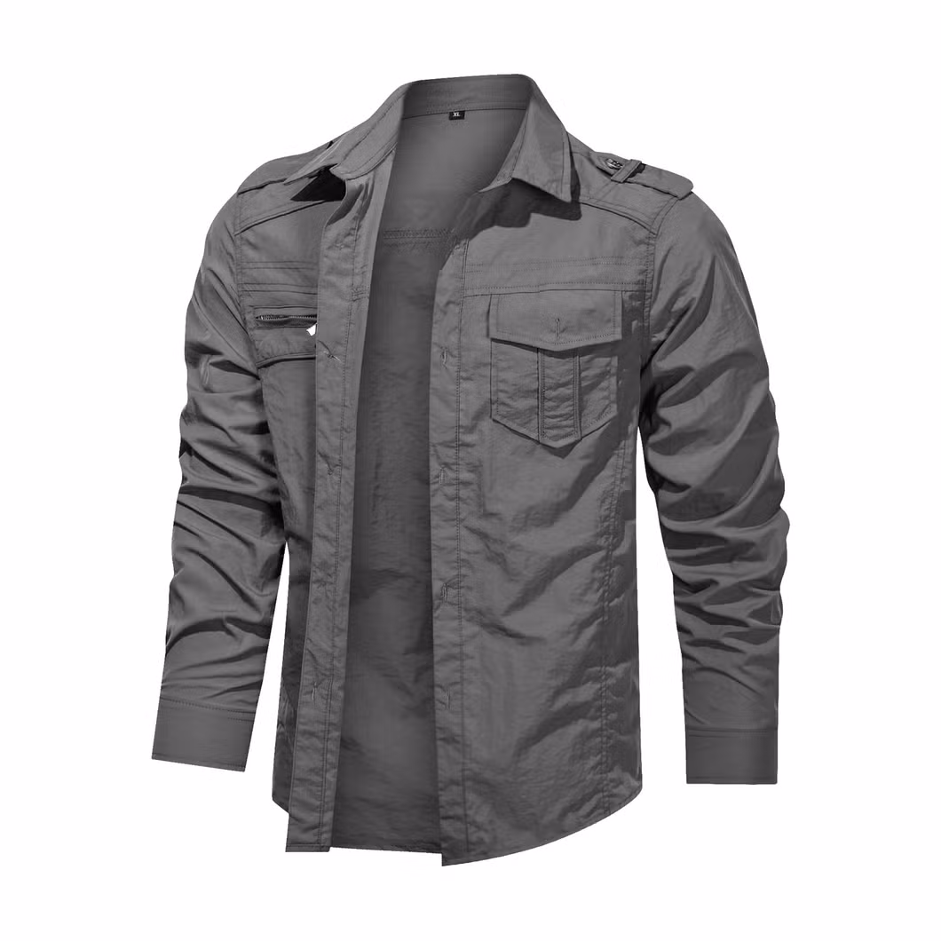 Asiapo China Factory Men′s Active Durable Classic Regular Style Outdoor Long Sleeves Shirt