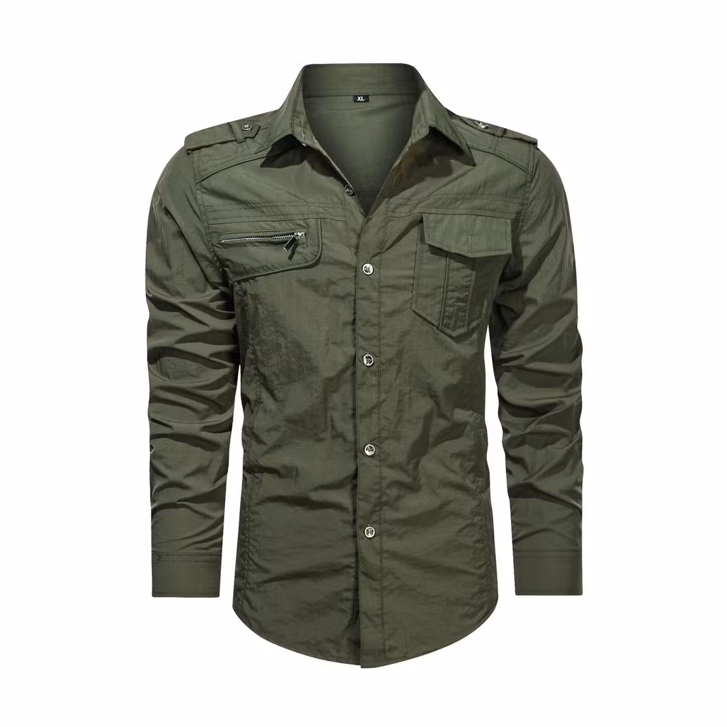 Asiapo China Factory Men′s Active Durable Classic Regular Style Outdoor Long Sleeves Shirt