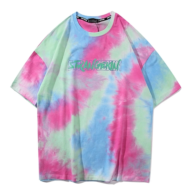 Wholesale Customized Men&prime;s Casual Wear Tee 100 Cotton Crewneck Short Sleeve Tie Dye T-Shirt