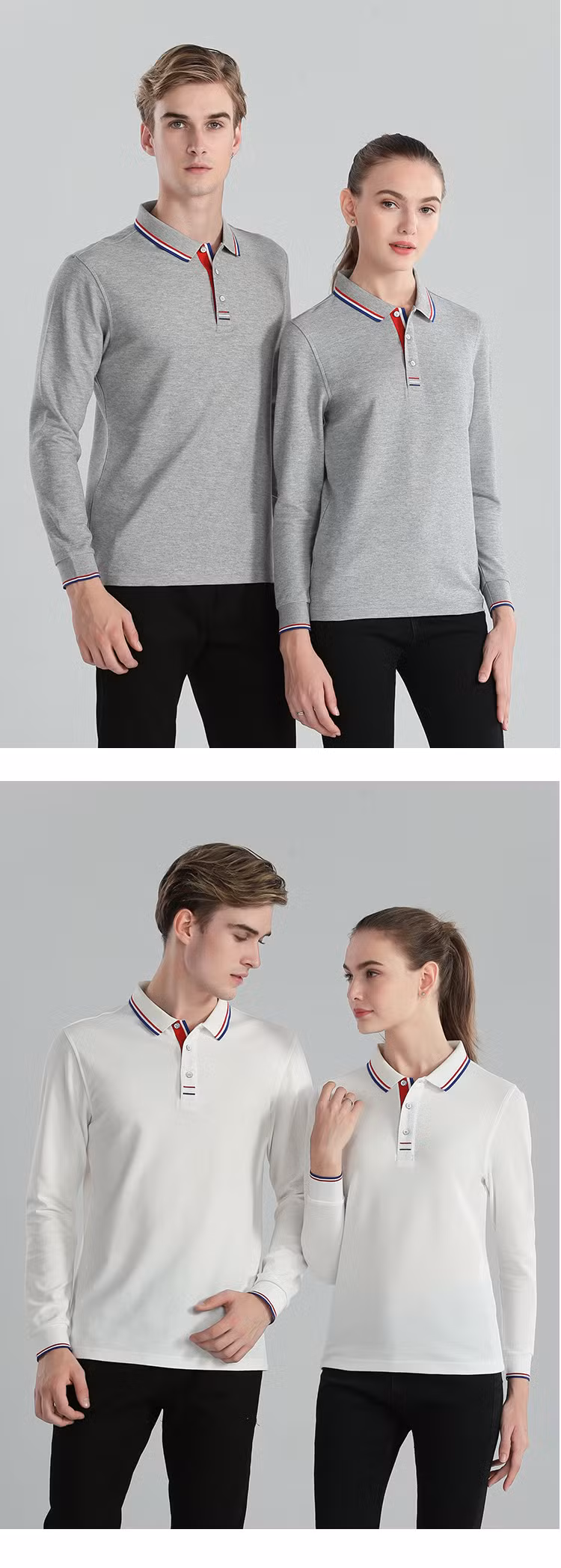 High Quality Men′s T-Shirts Polo Shirts Cotton Luxury Long Sleeves New Design Custom Logo