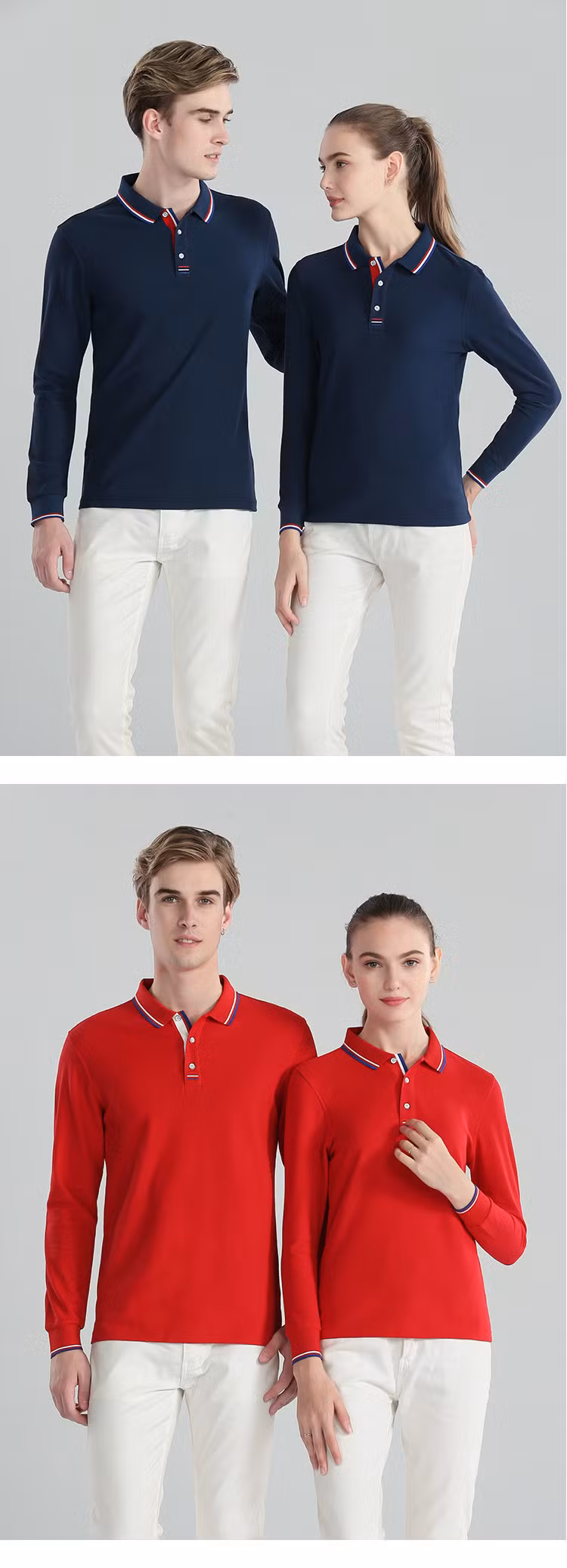 High Quality Men′s T-Shirts Polo Shirts Cotton Luxury Long Sleeves New Design Custom Logo