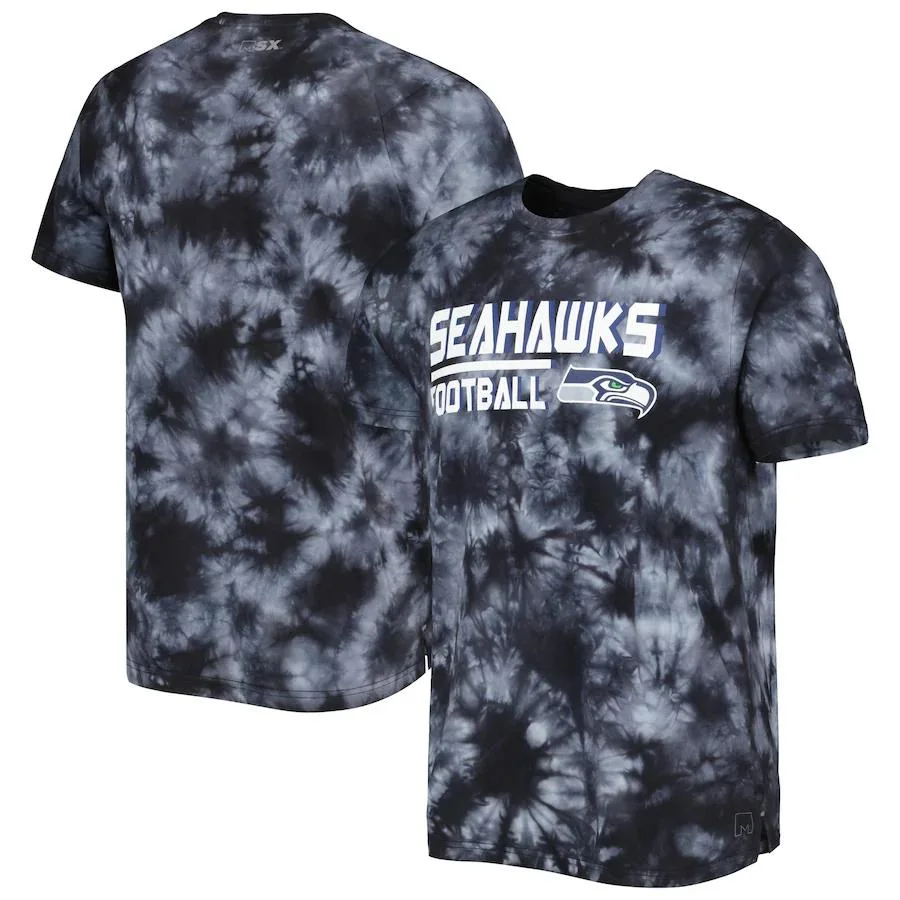 Wholesale Dropshipping Men&prime;s Broncos Chiefs Jaguars Dolphins Texans Seahawks Msx by Michael Strahan Gray Resolution Tie-Dye Raglan T-Shirt