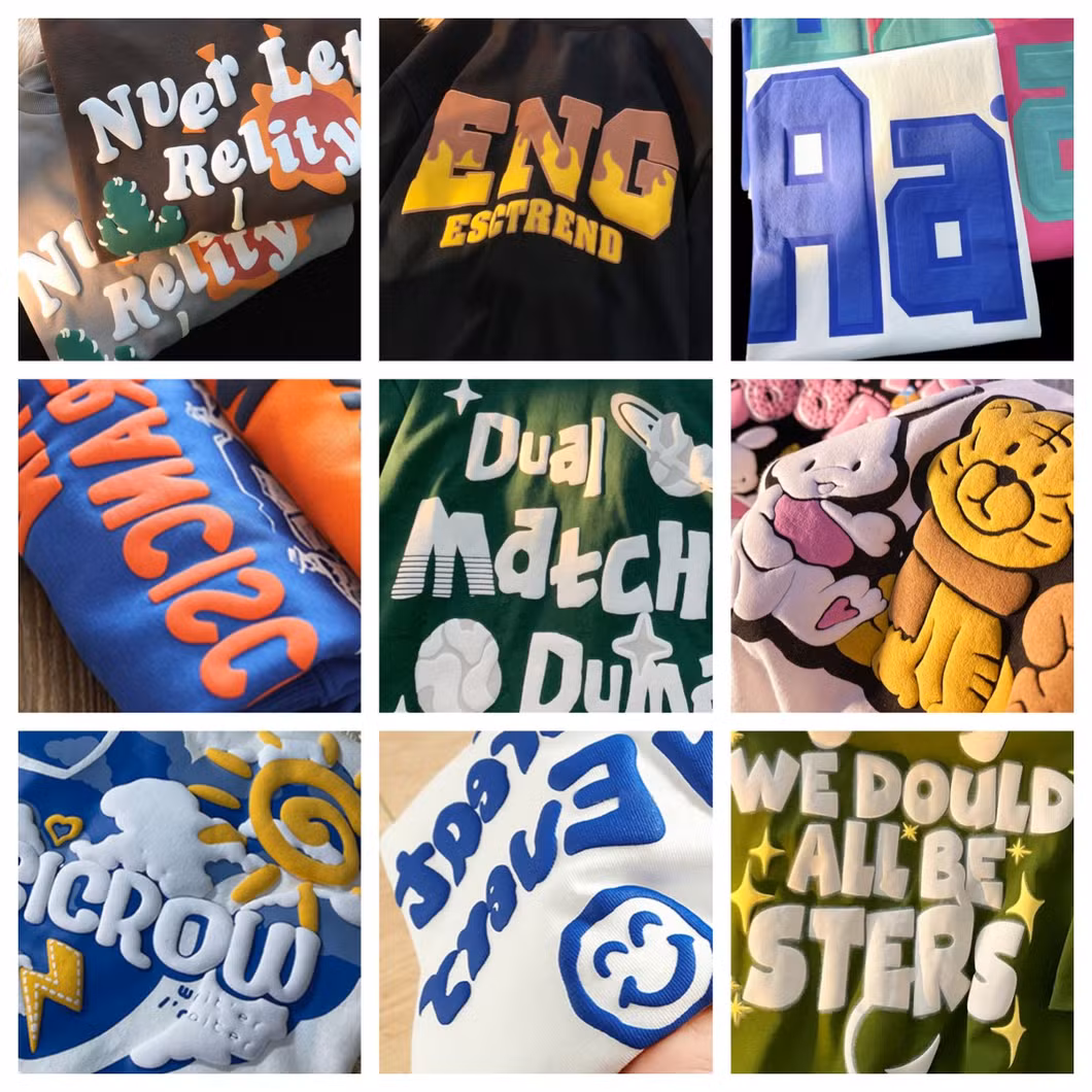 Apparel Wholesale Men 100% Cotton 260g Heavyweight High Quality Vintage Washed Oversized Blank Streetwear Custom Puff Print Designer Long Sleeve Tee Shirt