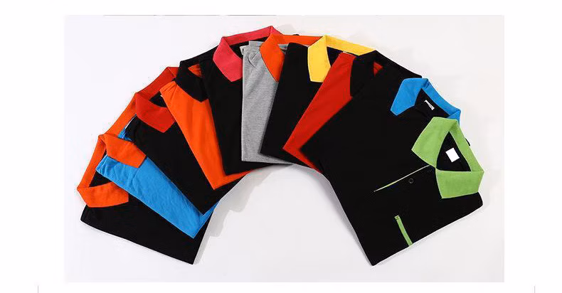 Custom Logo Print Embroidery Black Restaurant Uniform Polo Shirts Design with Combination
