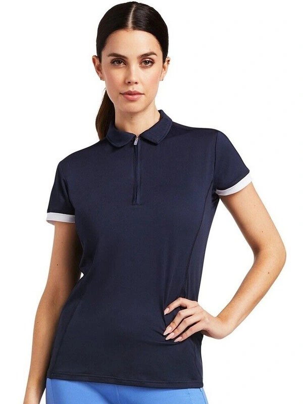 Wholesale Women&prime;s 1/4 Zip Tight Short Sleeve Riding Top Printing Riding T-Shirts