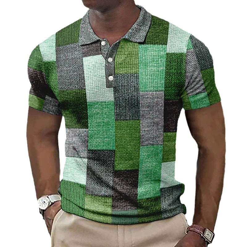 Large Size S-5XL Digital Printed Embroidered Golf Shirt Men&prime;s T-Shirt Men&prime;s Polo Shirt