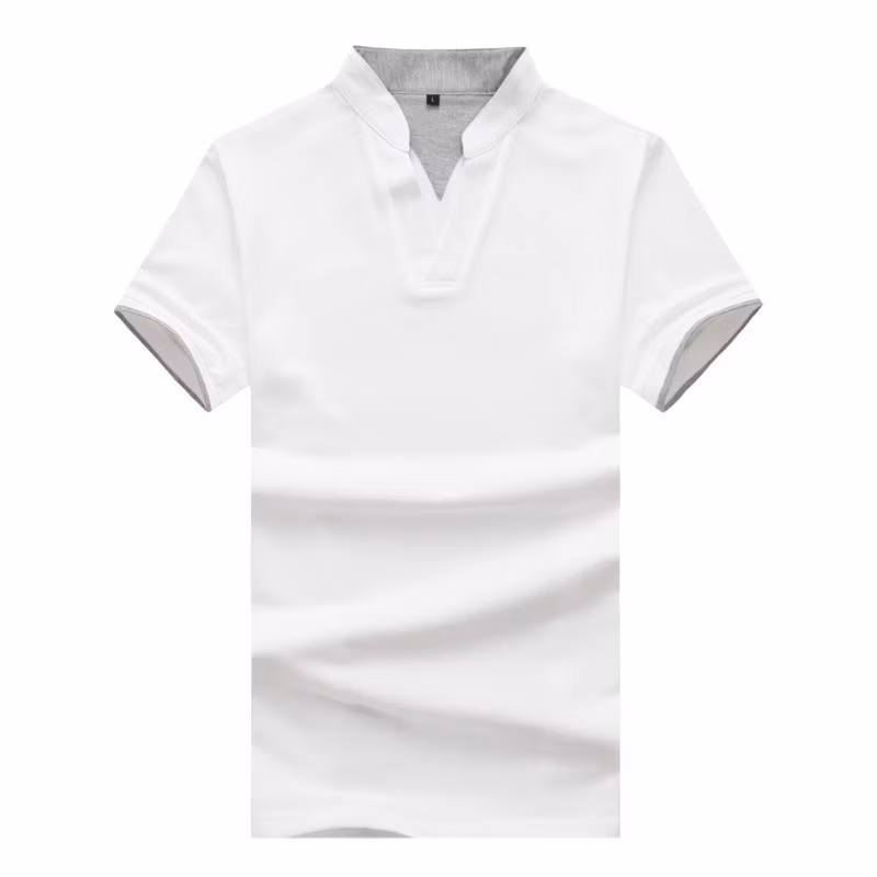 Factory Wholesale Custom Men′s Solid Color Polo Shirt Collar Cuff Color Matching Polo Support Custom Logo