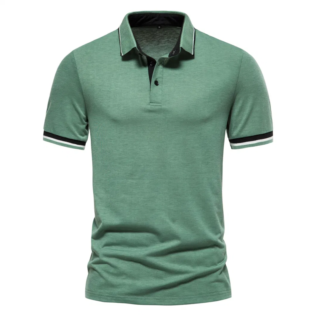 Summer New Man Short Sleeve Solid Golf Polo Shirts Jersey Cotton Plain Mens Polo Tshirts