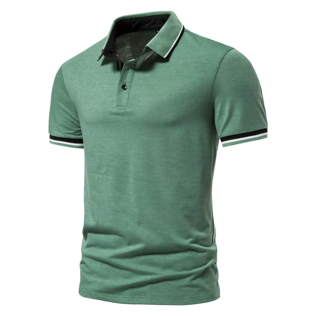 Summer New Man Short Sleeve Solid Golf Polo Shirts Jersey Cotton Plain Mens Polo Tshirts
