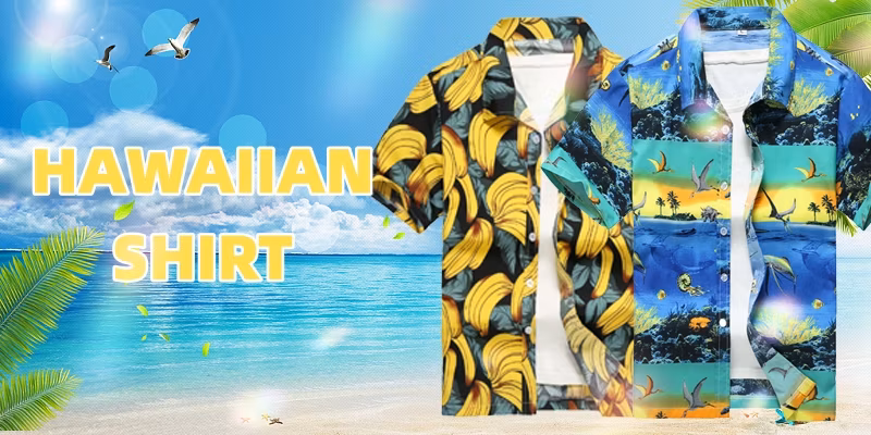 Custom Summer Ethnic Printed Stand Collar Cotton Short Sleeve Loose Hawaiian Shirt