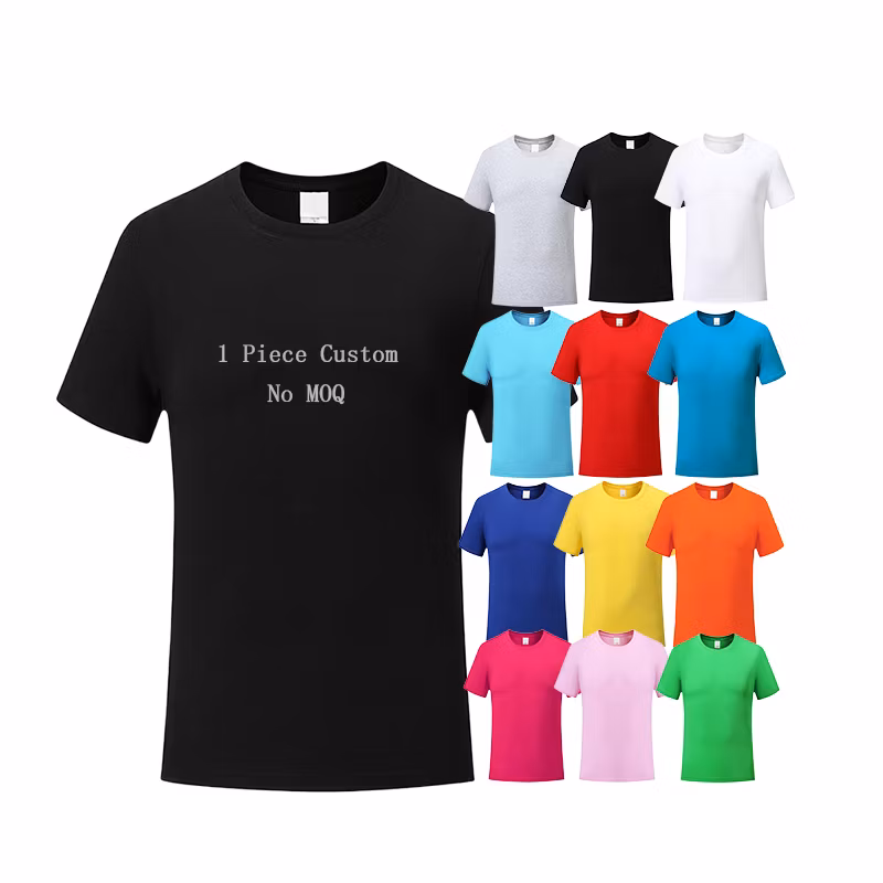 205GSM Unisex White Printed Plain Red Navy Blue Xxxl Round Neck T Shirt for Men Custom