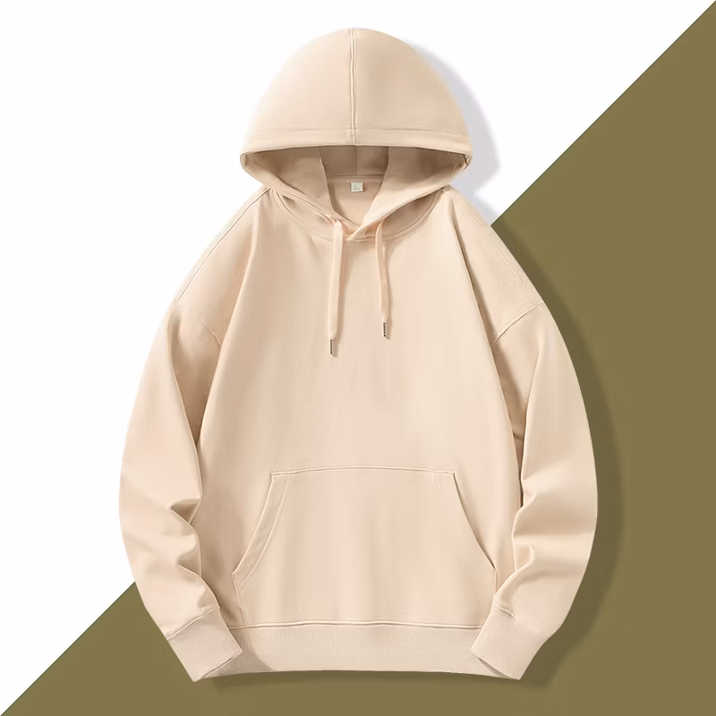 Customize Fashion Smooth Pullover Blank Plain Thick Clothes Men Long Sleeve Polo Sport Sweater Hoodie Shirts Coat Combed Pure Cotton Spring Hooded Sweatshirts