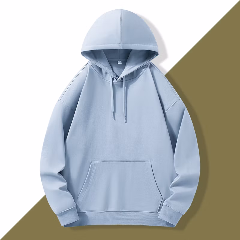 Customize Fashion Smooth Pullover Blank Plain Thick Clothes Men Long Sleeve Polo Sport Sweater Hoodie Shirts Coat Combed Pure Cotton Spring Hooded Sweatshirts