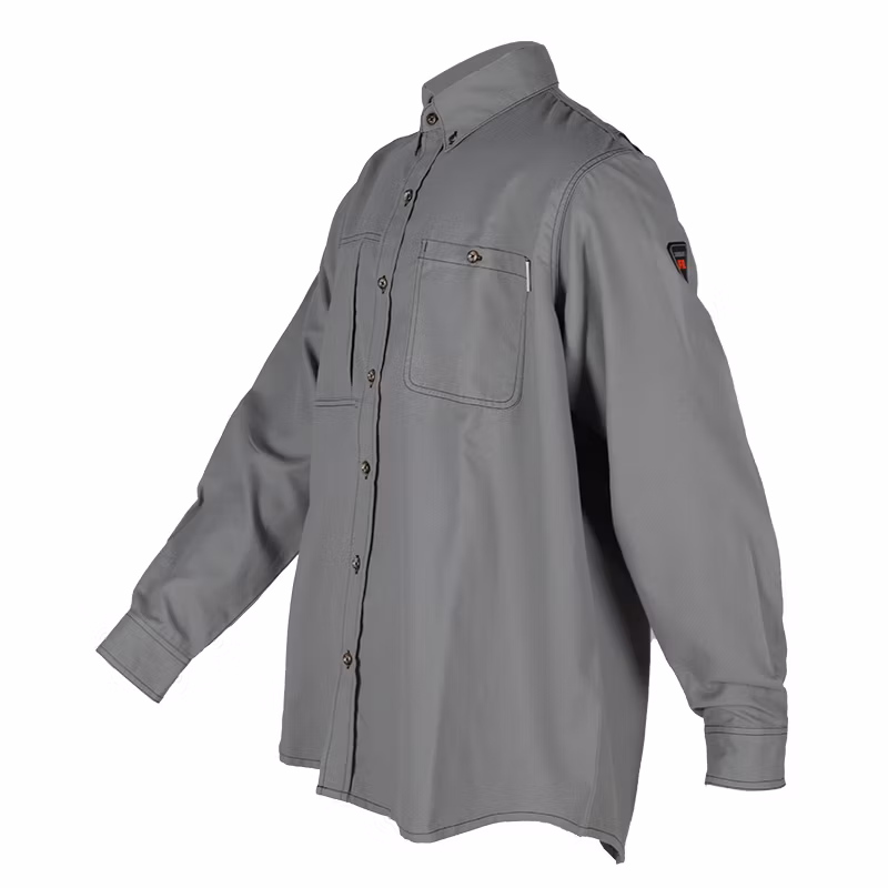 Australia Mining Customize Made Long Sleeve Safety Light Blue Men Cotton Work Shirts