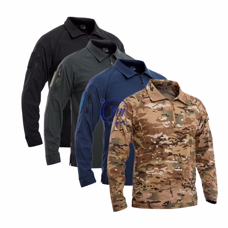 Custom Mens Summer Tactical T-Shirt Short Sleeve Golf Pocket Polo Shirt