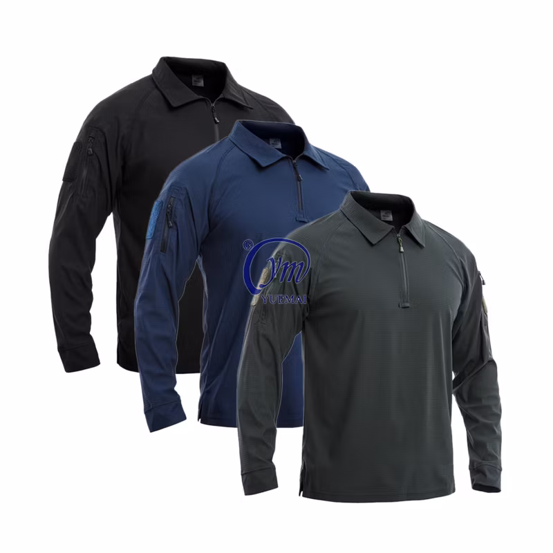 Custom Mens Summer Tactical T-Shirt Short Sleeve Golf Pocket Polo Shirt