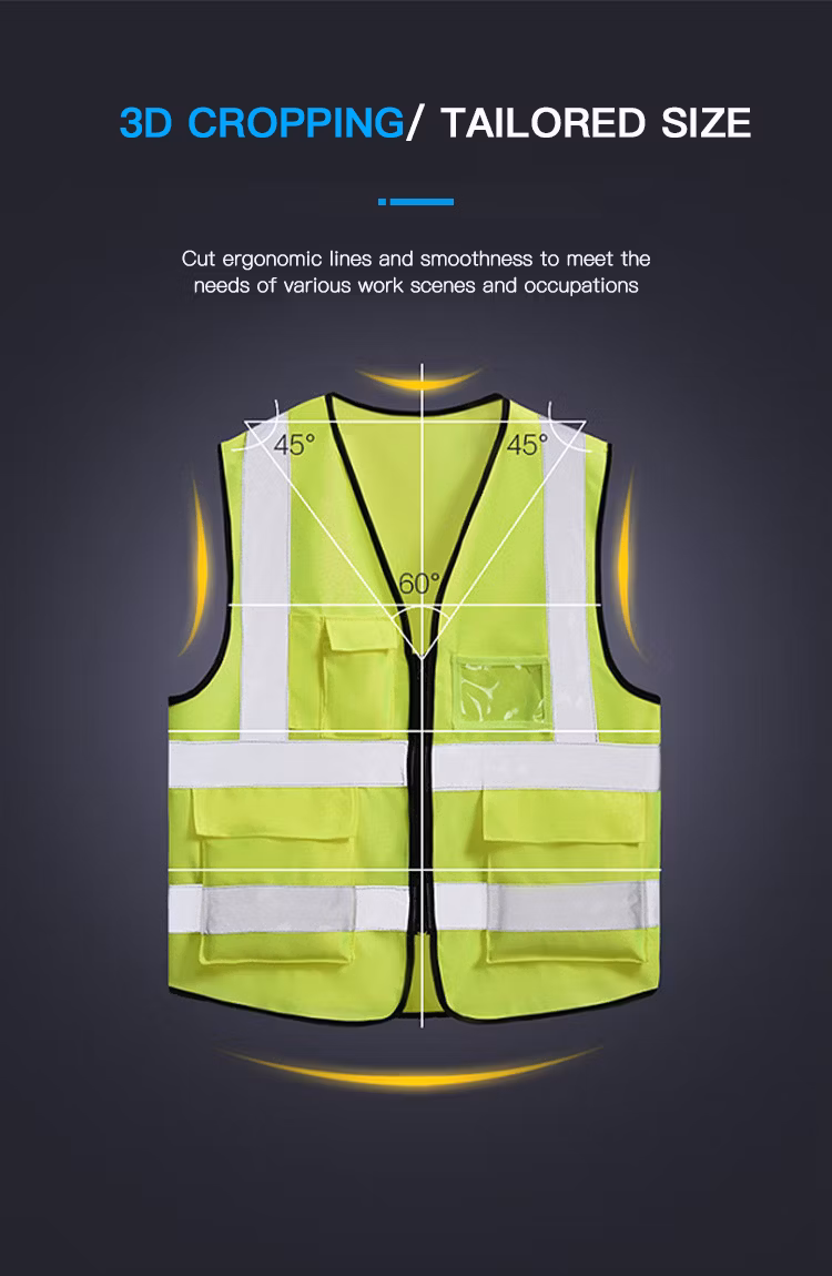 100% Polyester Mesh Custom Logo Reflective Safety Orange Vest