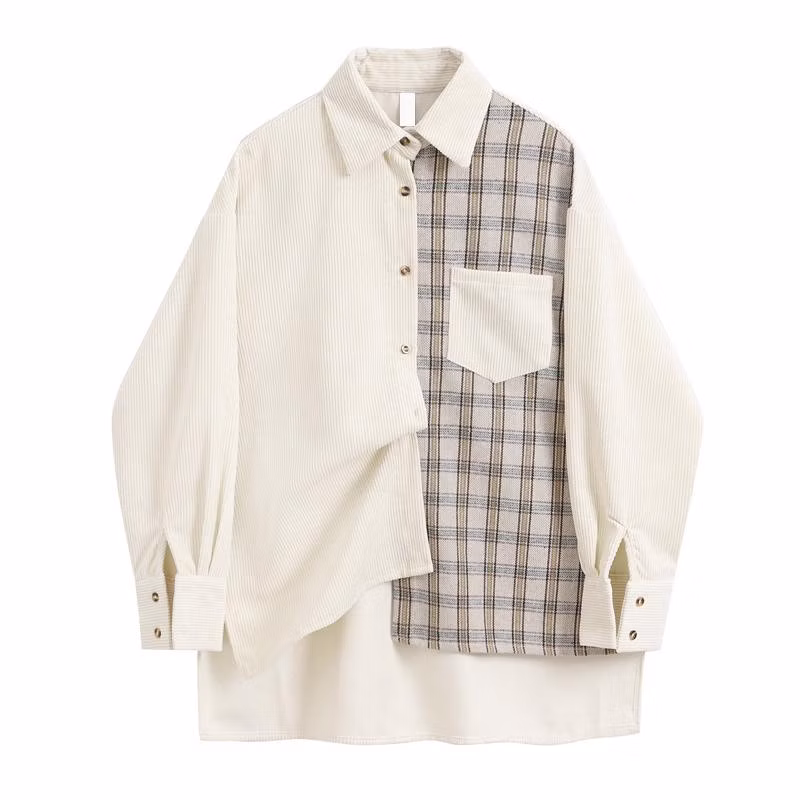 Custom Women Blouse Shirt Blouses White Tops Shirt Long Sleeve Over Size Womens White Basic Casual Shirt Wrap Top Trans