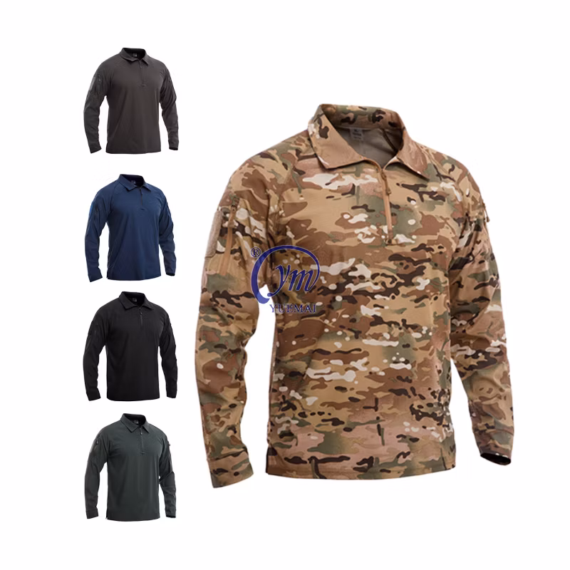 Custom Mens Summer Tactical T-Shirt Short Sleeve Golf Pocket Polo Shirt