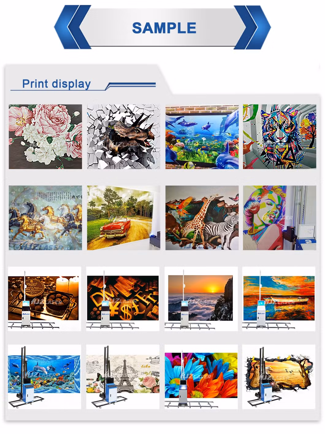 3D 5D Effect Vertical Wall Printer Machine for Painting on Wall Creamic Wood