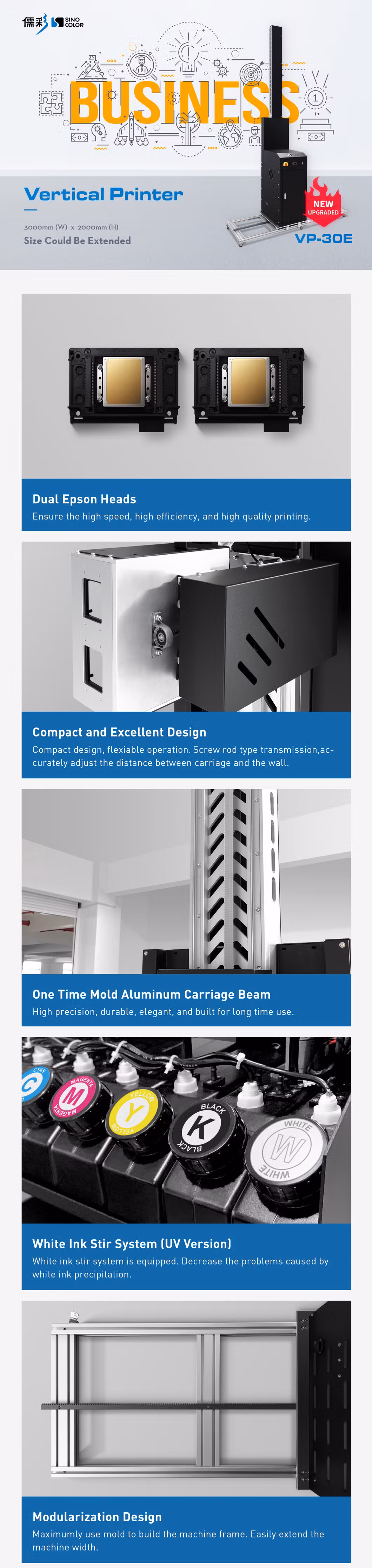 Eco Friendly Wall Printing Machine 3D Vertical Wall Printer