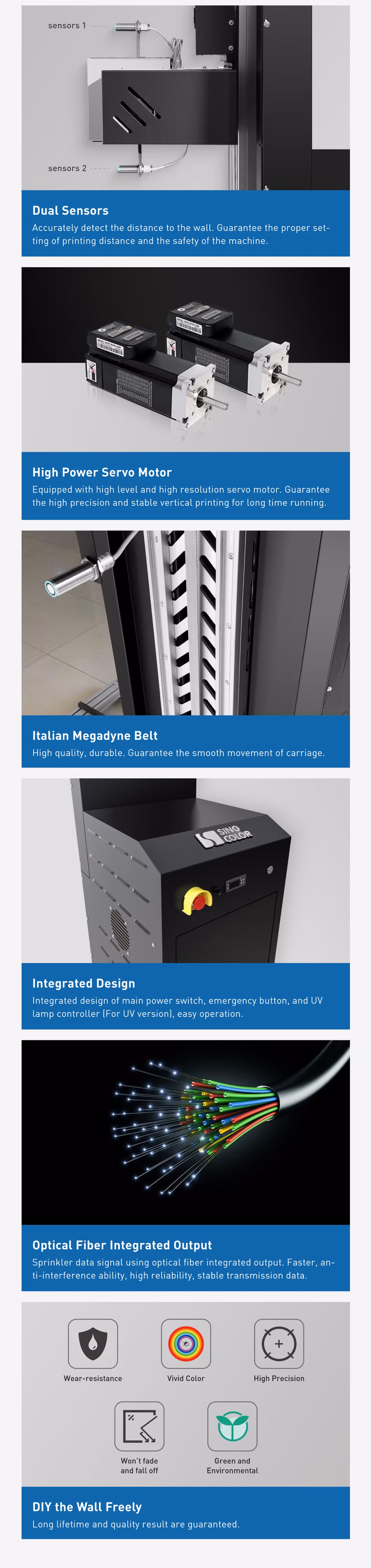 Sinocolor 3D Automatic Vertical Wall Printer for New Profitable Business Opportunity