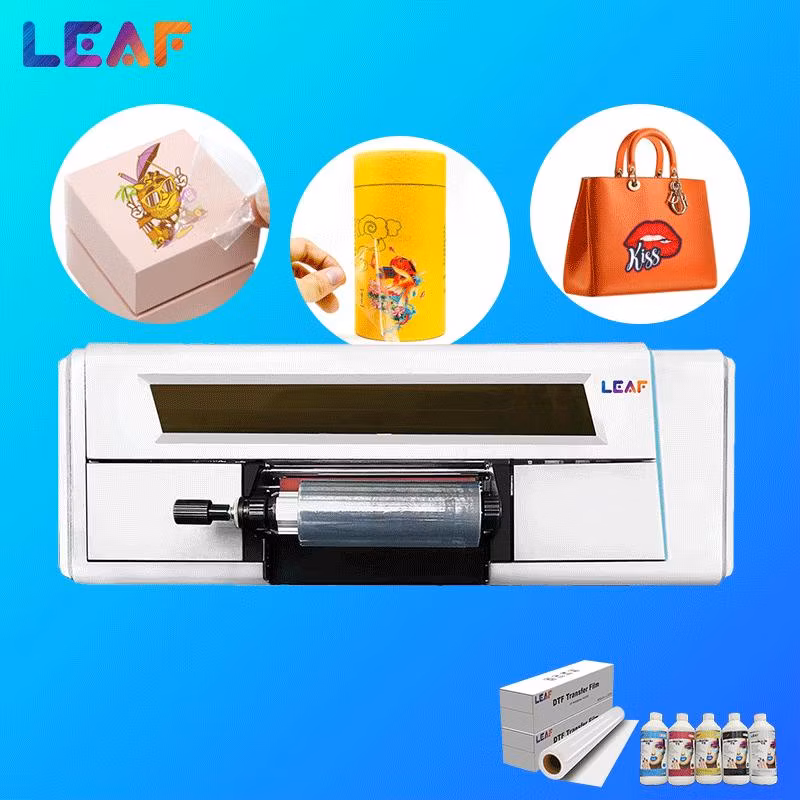 Leaf 30cm 60cm dtf UV film printer 3D roll to roll direct to film Digital inkjet flatbed uv printer for A/B film