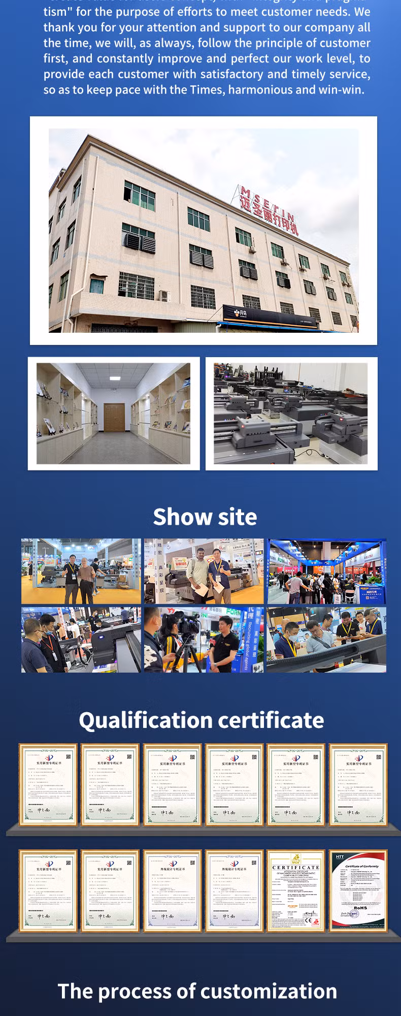 Manufacturer Price Trademark Camping Equipment Background Wall Advertising Acrylic Light Box 3D Printing UV Printer