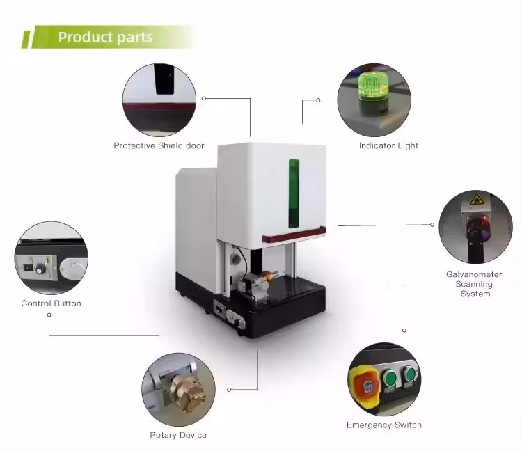 3D Printer 20W 30W 50W Fiber Laser Marking Machine for Metal Materials