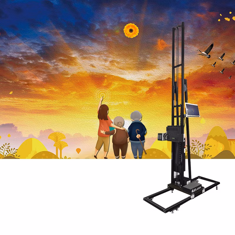 3D UV Ink Vertical Wall Painting Printer for Metal Glass Wall
