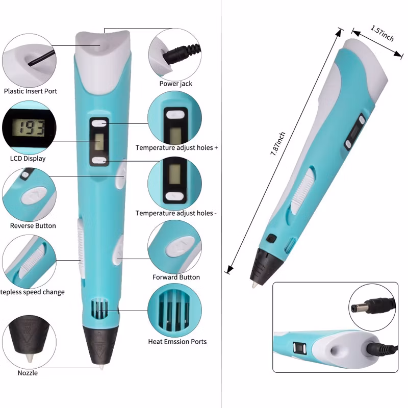 2023 New Arrived Plug-in Style, Charging Style 3D Drawing Pen Suitable for DIY and Craft