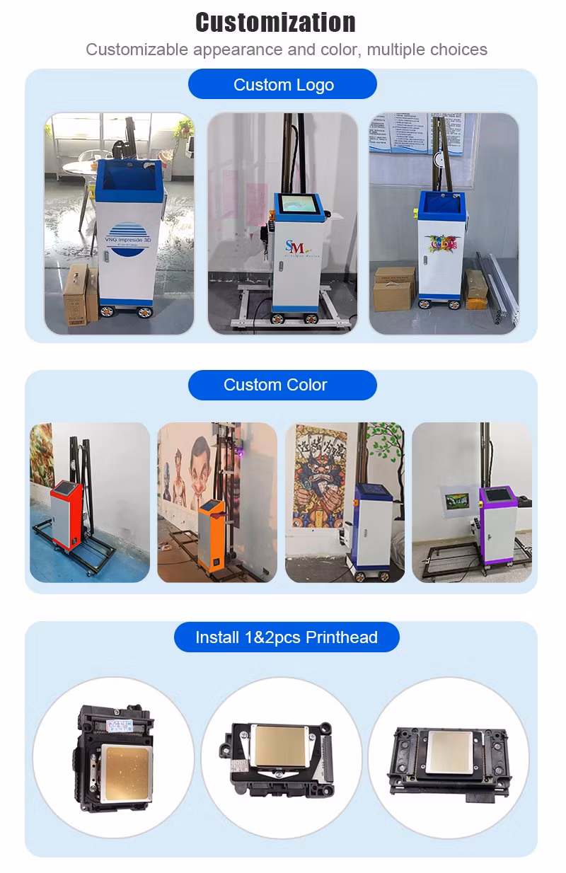Daliiprint Portable New Automatic 3D Vertical Wall Printer Direct to Wall Painting Machine
