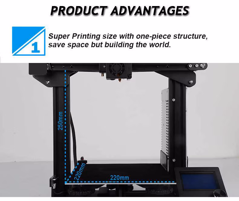 Hot Selling Extruder 3D Printer Machine Aluminium Profile DIY 220*220*250mm for Home Use