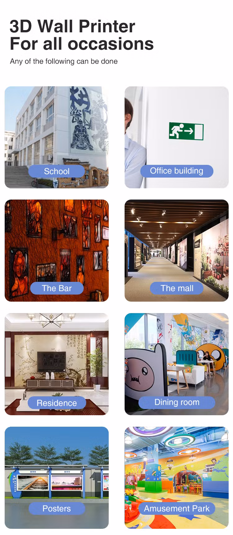 3D Vertical Direct Inkjet Wall Printing Machine/ Wall Printer for Mural