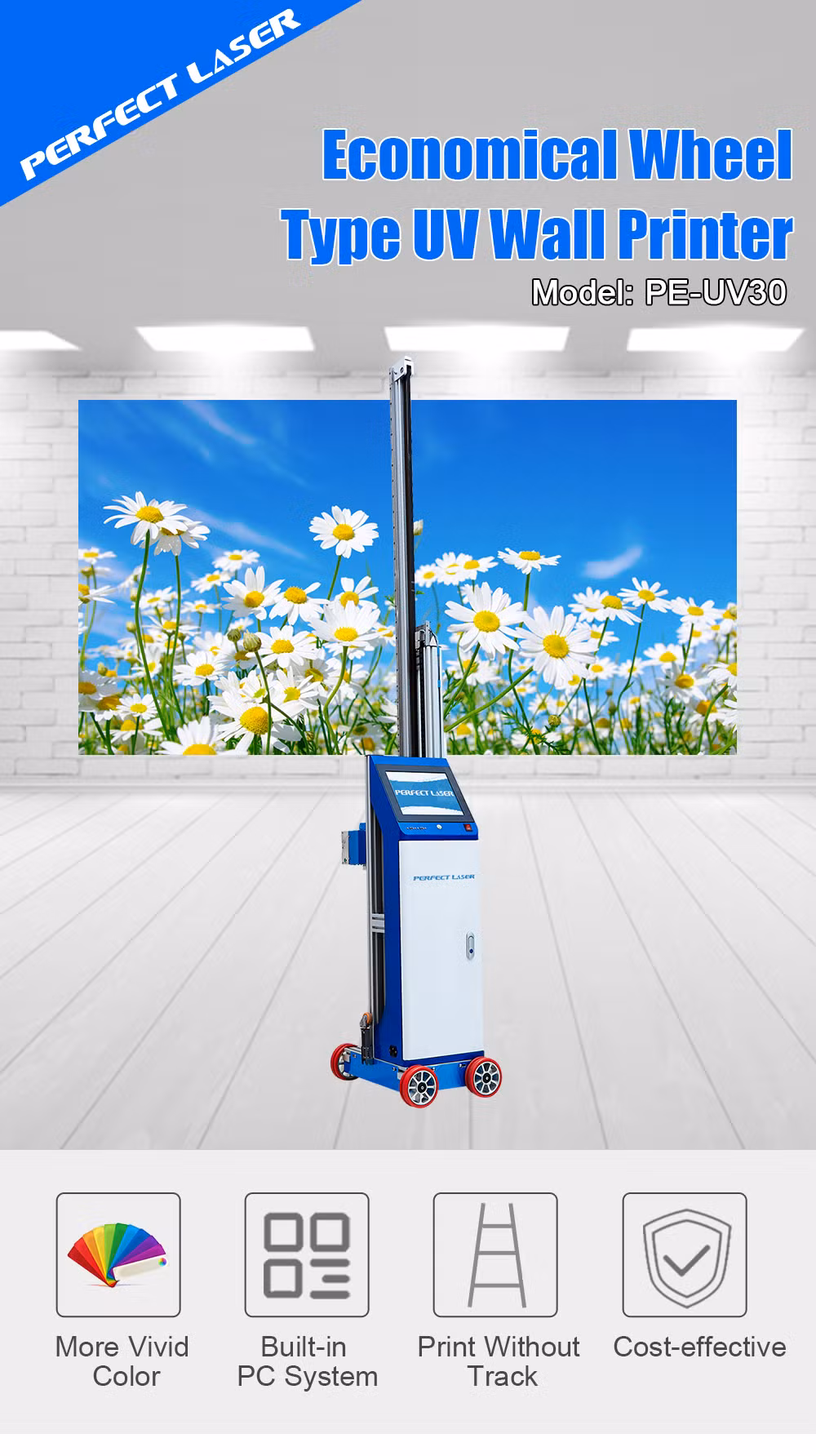 Advtisement and Propaganda Home Decals 3D UV Wall Inkjet Sticker Printer