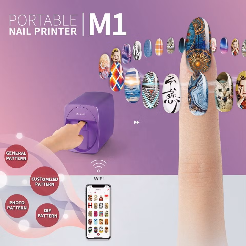 Portable 3D Intelligent Nail Printing Machine Nail Drawing Machine Automatic Nail Art Printer