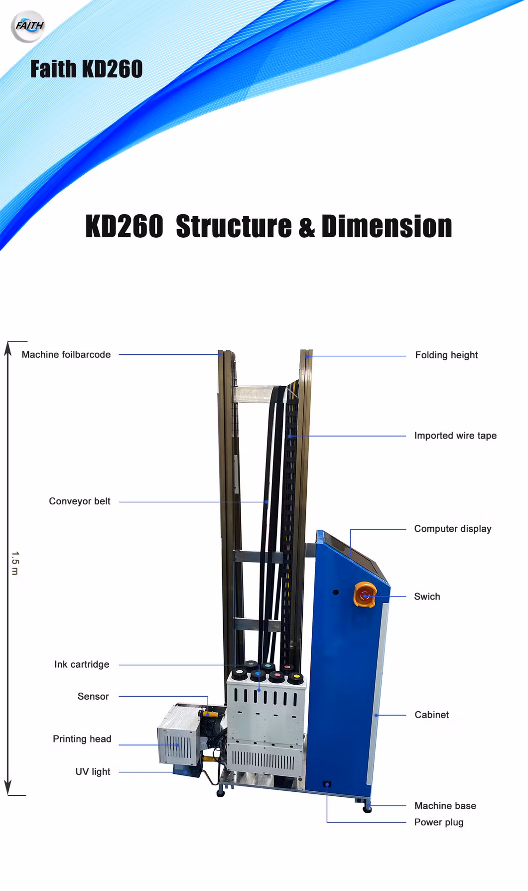 New Intelligent PC Control Automatic High Resolution Full Color Cmyk+W 3D Vertical Wall Printer
