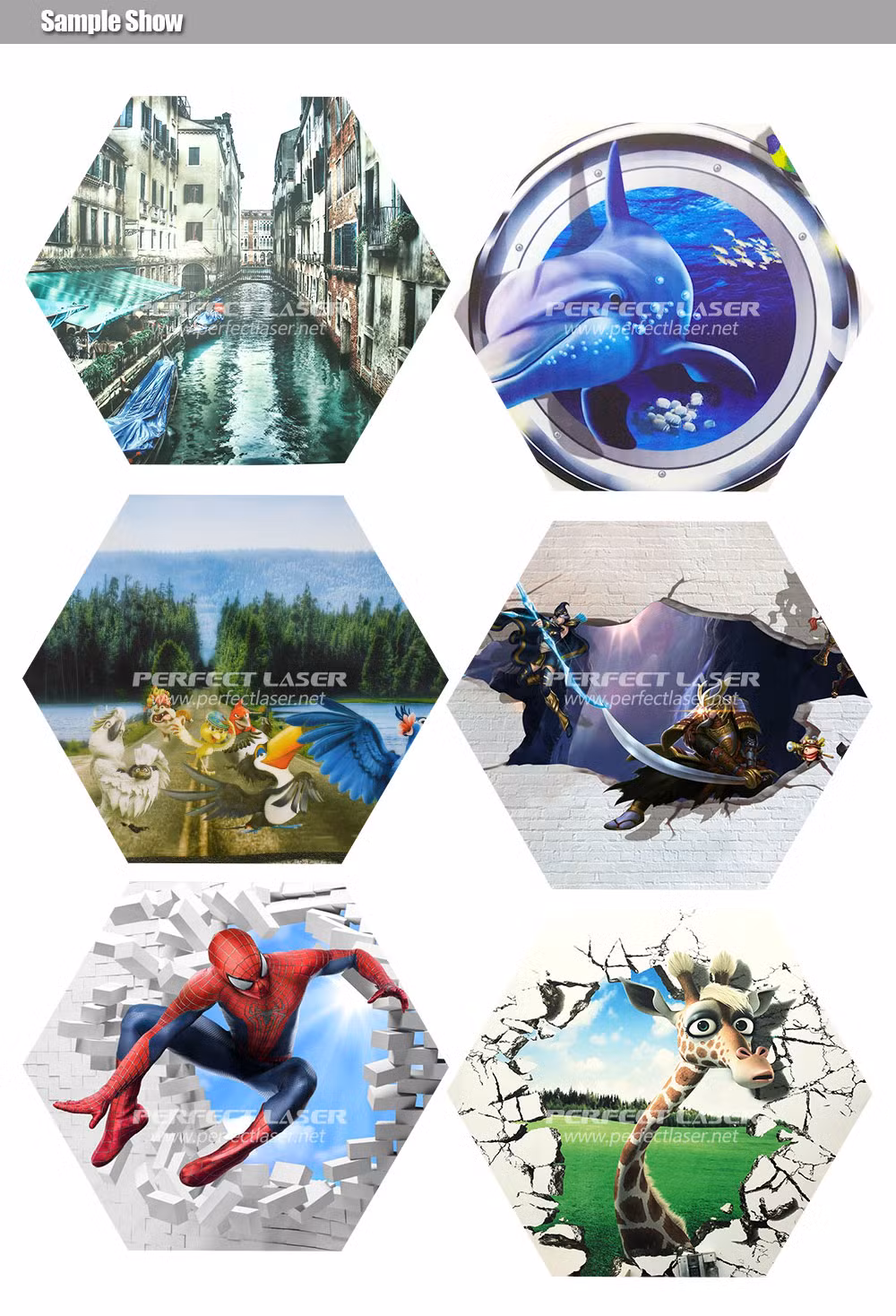Full-Color Industrial 3D Vertical Wall Mural Printer Machine