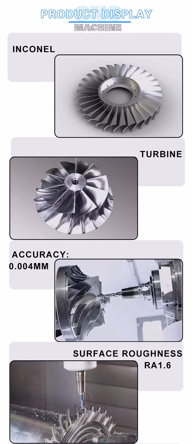 OEM Turbine Parts Inconel804 Nickel Alloy Best Price CNC Kit Rotor Casting