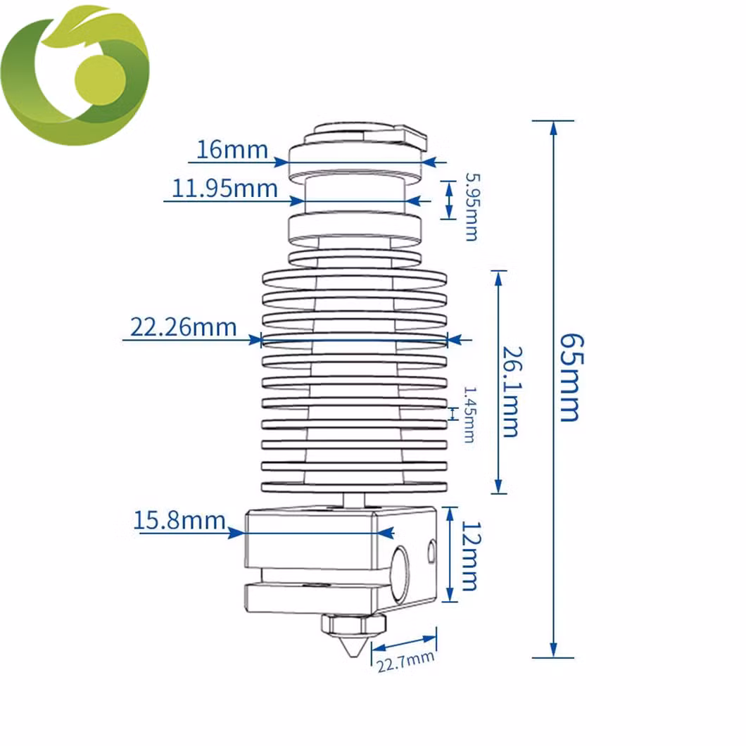 3D Printer E3d V6 Remote Radiator Pipe 1.75mm Dedicated All-Metal Build in Connector for Titan Extruder