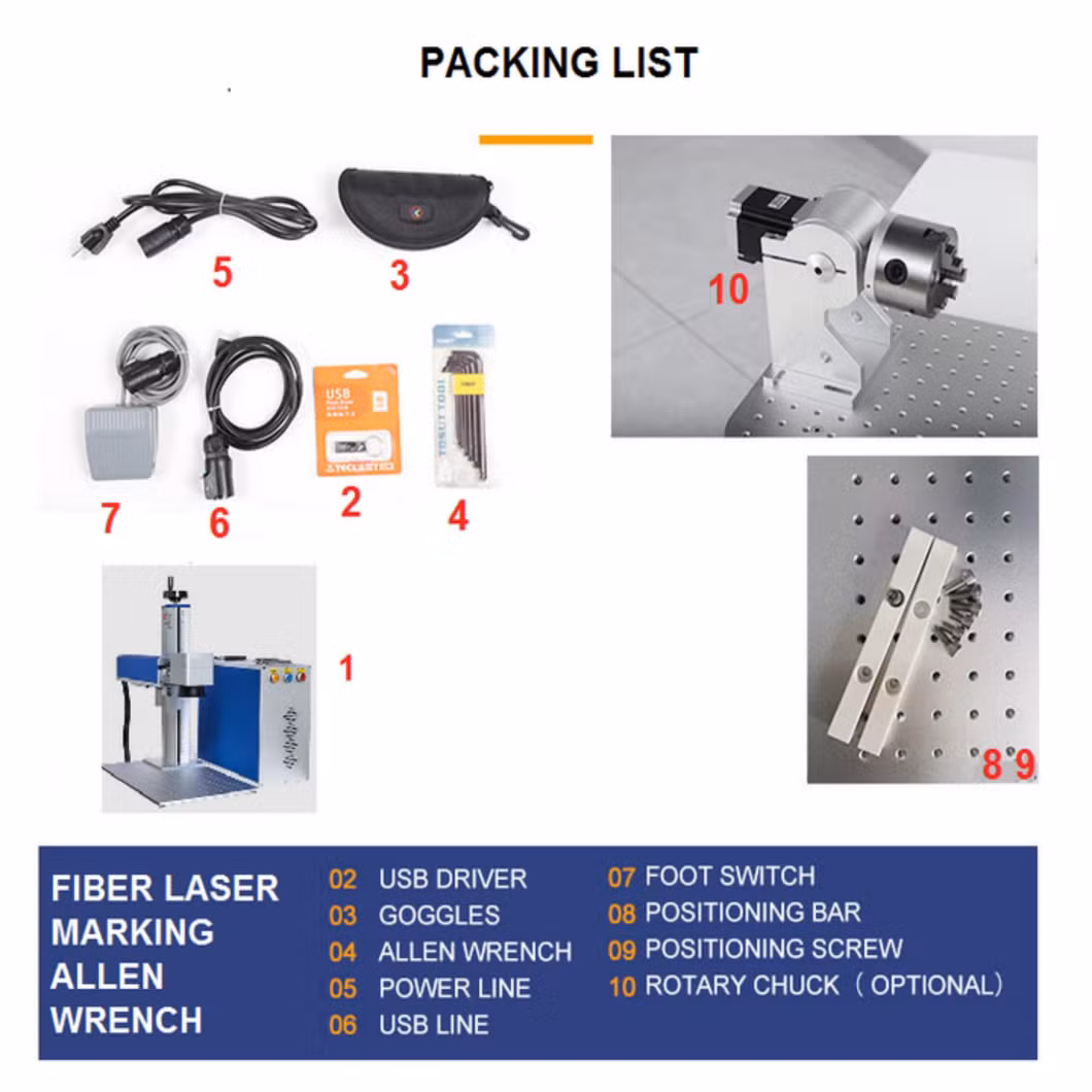 Multi-Functional All-in-One Integrated Mini Portable CNC Metal Plastic Fiber UV CO2 Laser Marking Printing Engraving Machine for Factory and Warehouse Use