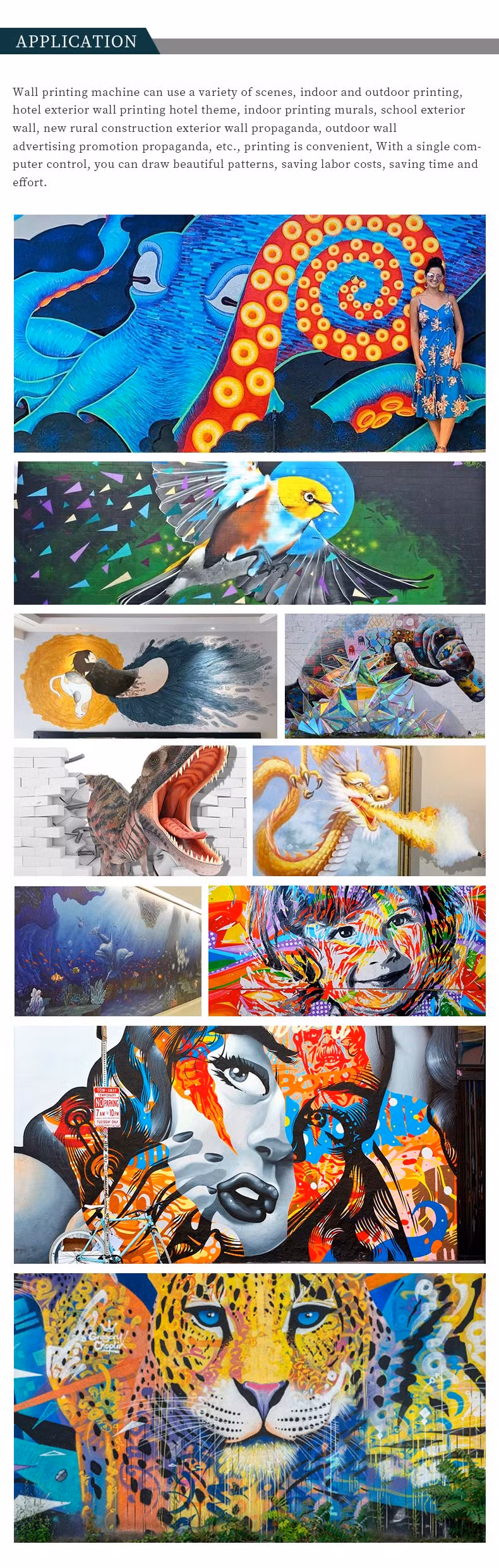 Factory Hot Sale UV Ink Wall Art Advertising Mural Painting Machine 3D 5D Office Room Design Vertical Wall Pen Laser Inkjet Printer