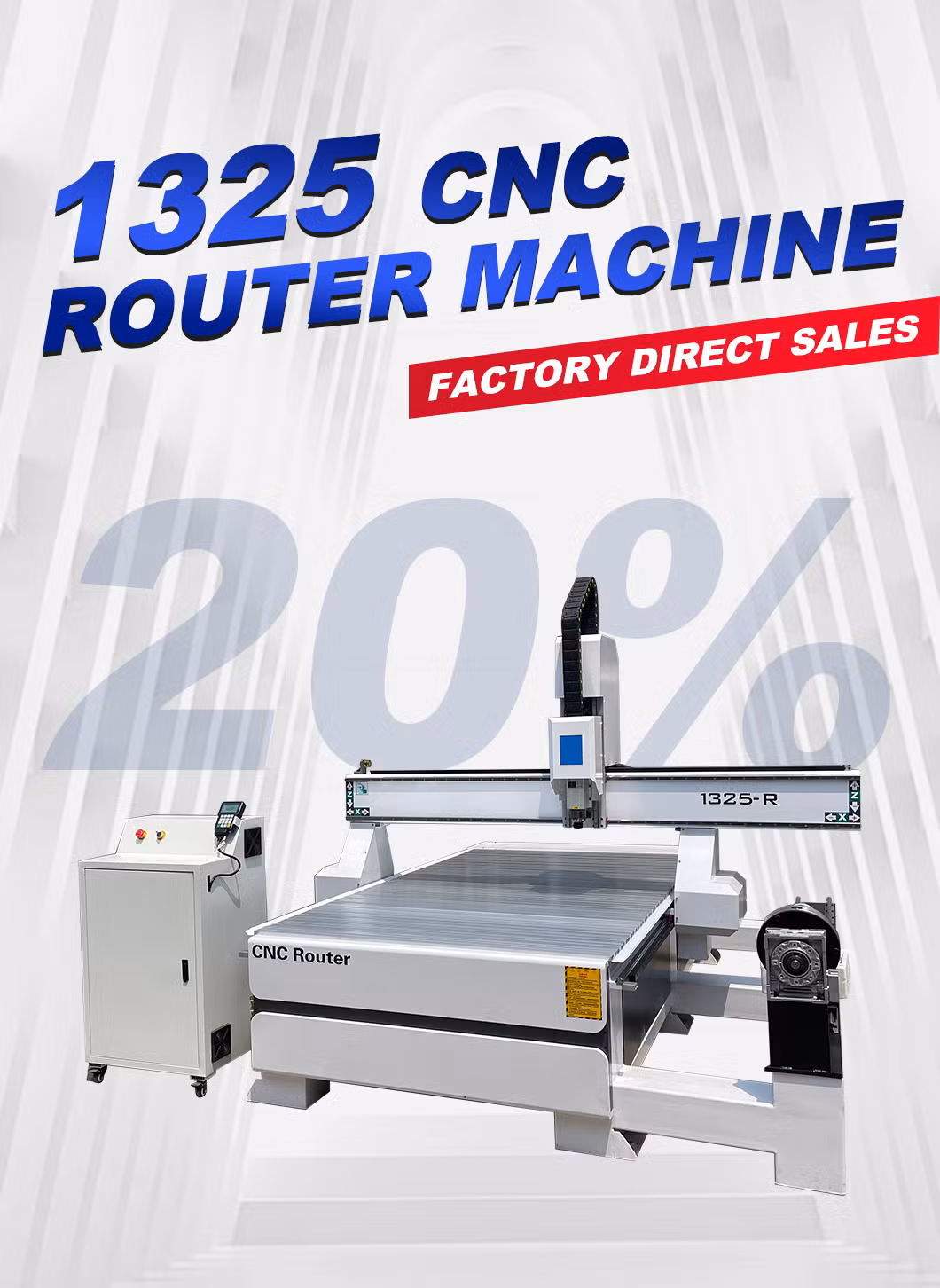 1325 CNC Router Machine 4 Axis Woodworking with Rotary